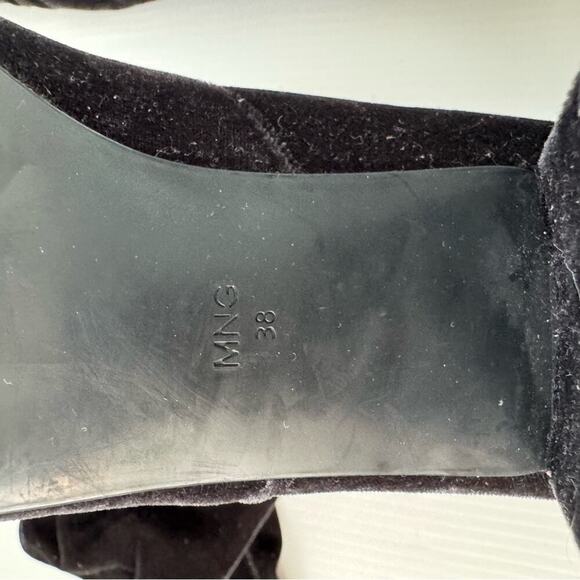 MNG by Mango black velvet over the knee heeled boots size 7.5 / 38 - Picture 7 of 13